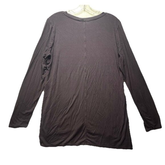 Athleta Women's Tunic Top Shirt Purple Crew Neck Long Sleeve Slit Sides Modal L - Picture 2 of 9
